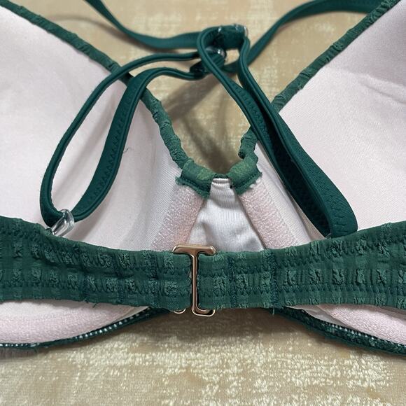 Shade Shore Cabana Underwire Bikini Top Size 34 C Dark Green Padded Holiday NWOT - Picture 5 of 8